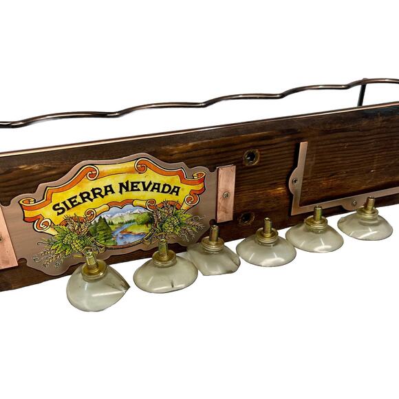 Sierra Nevada 6 Beer Bottle Floating Bar Shelf Rack Wood Copper Window Mounted - Picture 9 of 10